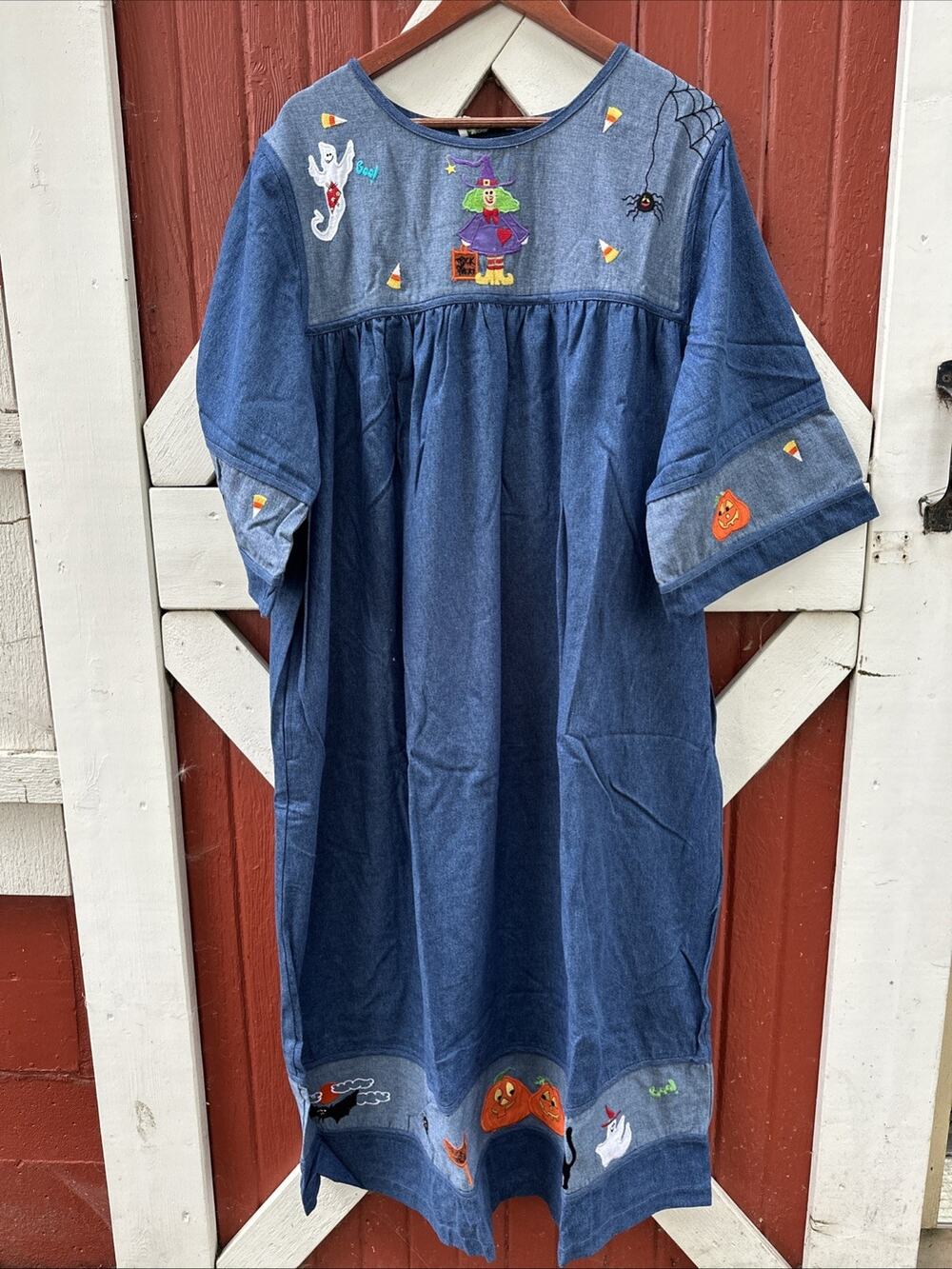Quacker Factory Vintage Halloween Dress Womens Short Sleeve Pockets 1X NWT